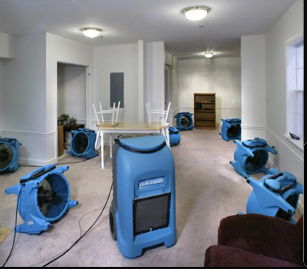 Air movers and dehumidifier setup for Water Extraction & Removal in Lake City